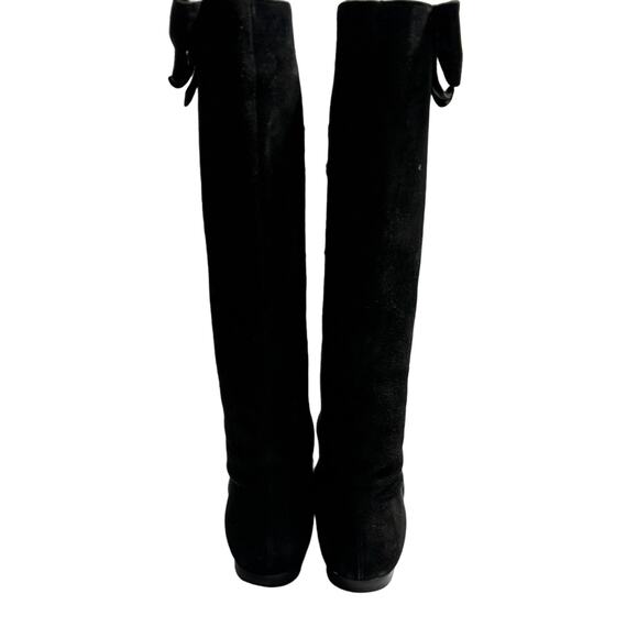 Valentino Garavani Italian Soft Suede Tall Boots Bow Detail 36 1/2 US 6 - Picture 6 of 12